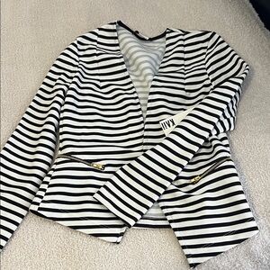 Kaii Black and White Striped Top